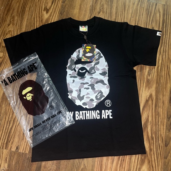Bape Black and Gray Camo Ape Head Tee - Picture 2 of 2